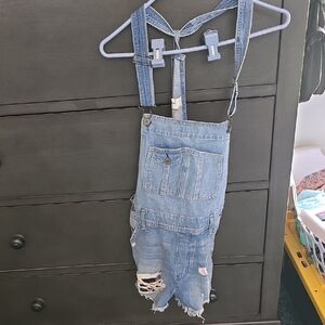 Abercrombie & Fitch Blue Denim Overalls
